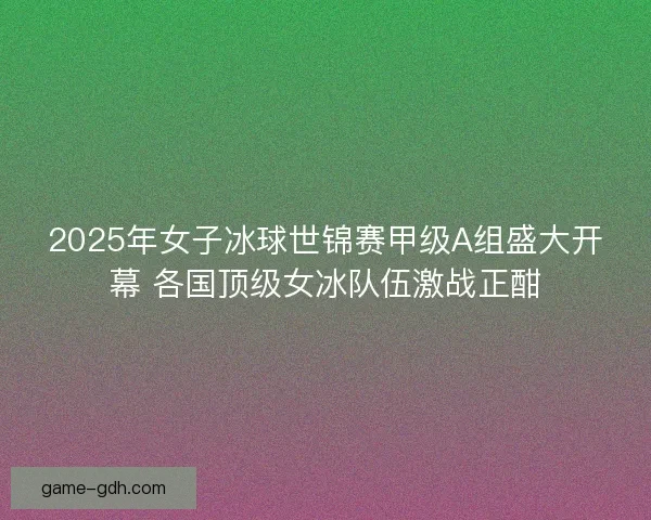2025年女子冰球世锦赛甲级A组盛大开幕 各国顶级女冰队伍激战正酣